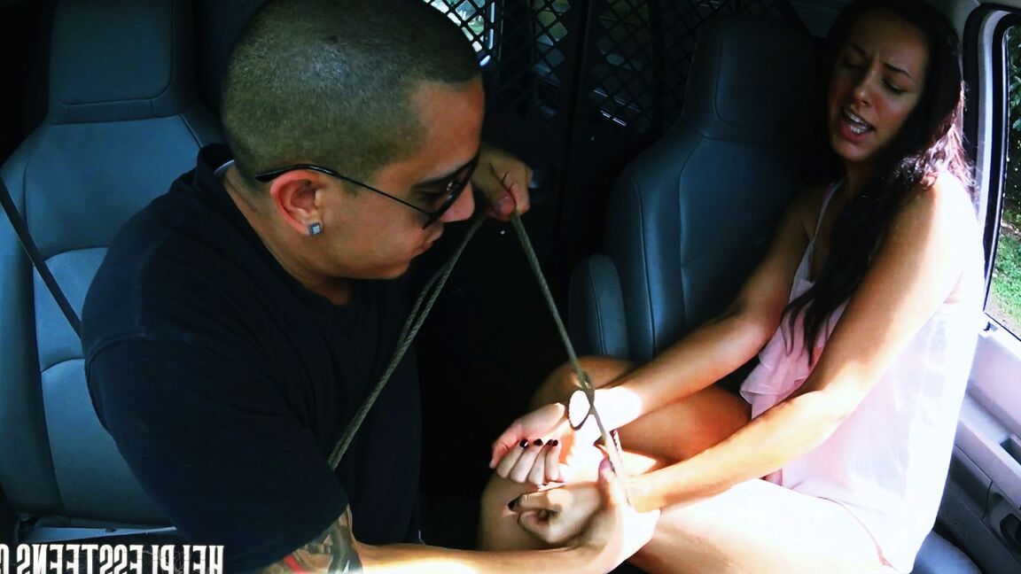 15P Teen hitchhiker Danica James gets tied up and fucked after accepting a ride
