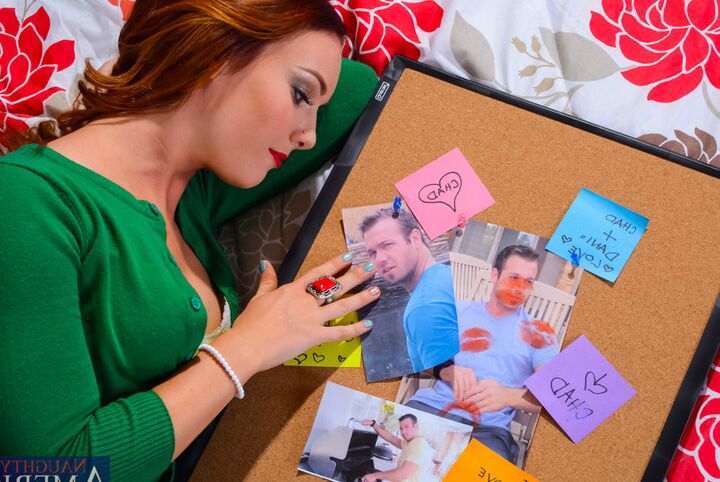 11P Hot redheaded coed Dani Jensen has sex on a bed with her study partner
