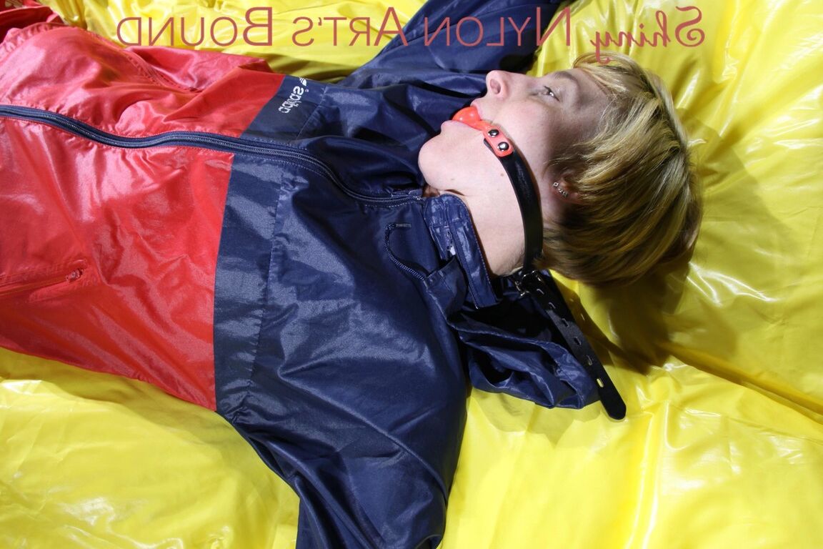 16P SEXY SONJA being tied and gagged on a bed stimulated with an massager wearing