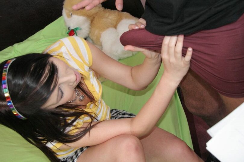 16P Ten babe with tiny tits Ashli Orion strips for hardcore ass fucking