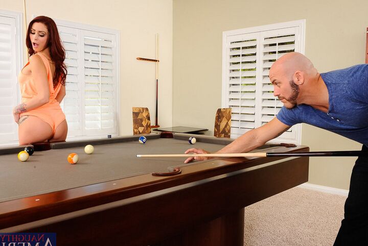 12P Redheaded MILF Monique Alexander seduces her boyfriend's son on a pool table
