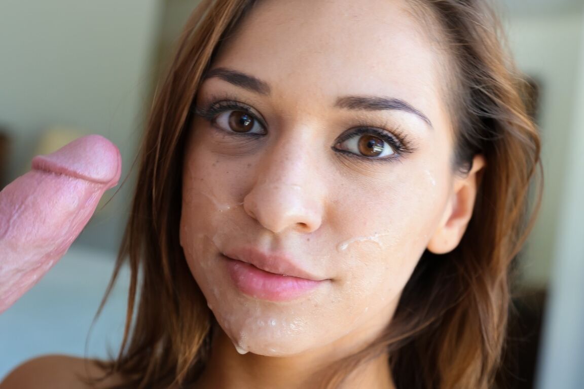 15P Cute teen Sara Luv wears a nice smile and semen at the same time