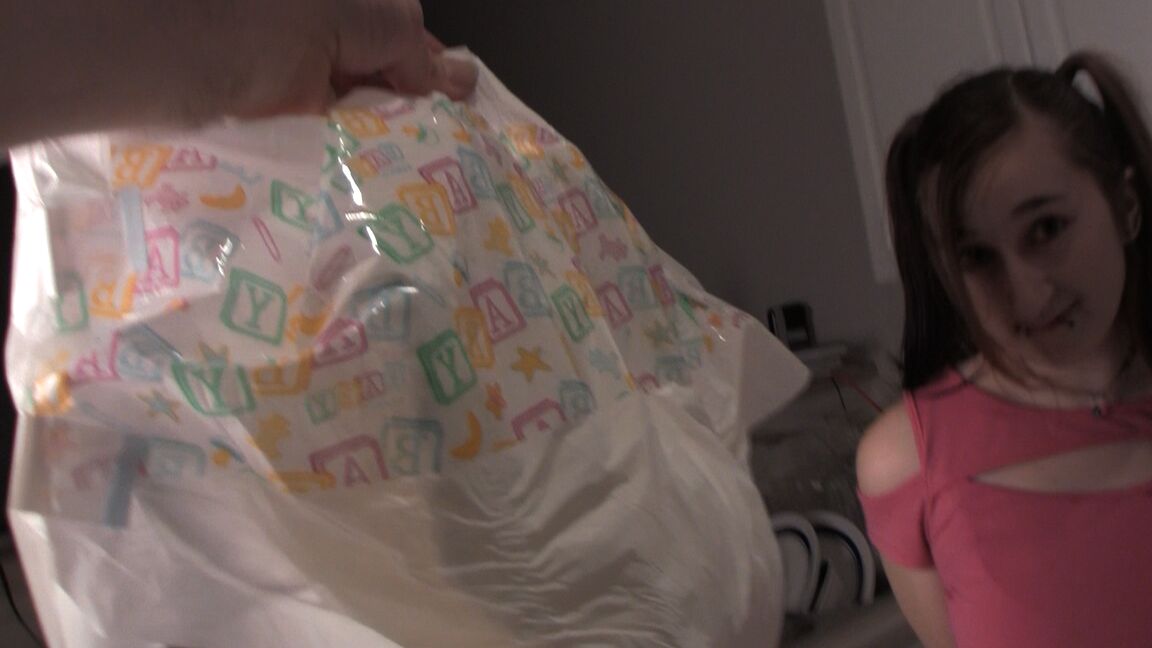 15P Young slut drinking piss from used diaper