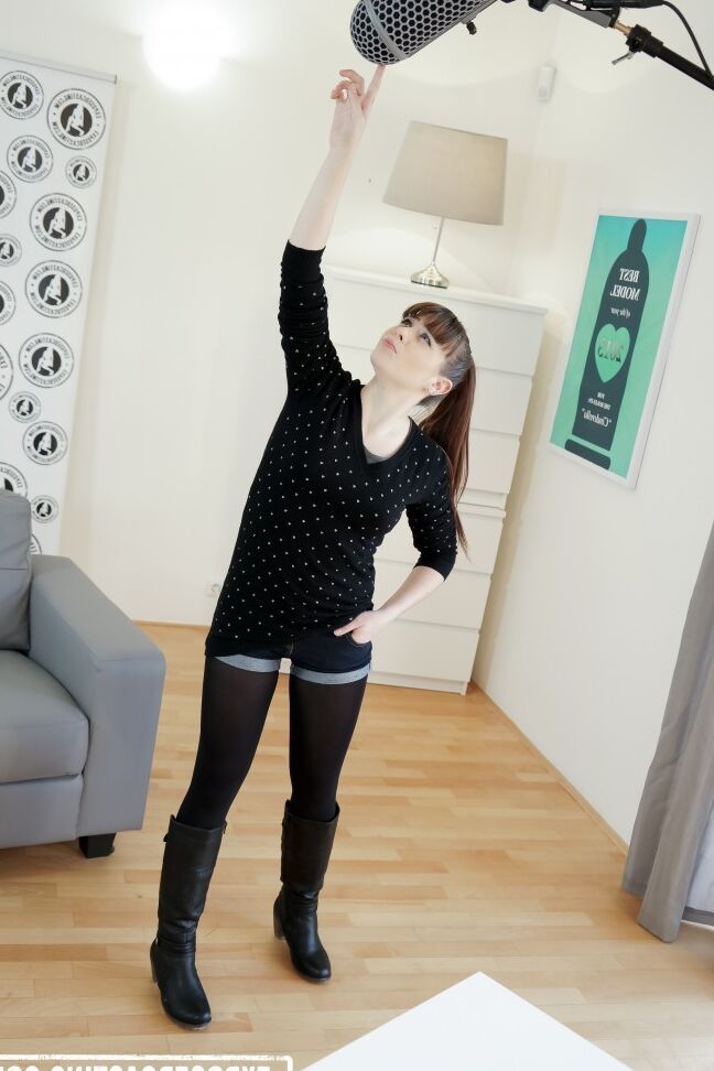18P Full of energy girl from France Luna Rival goes naughty at the audition