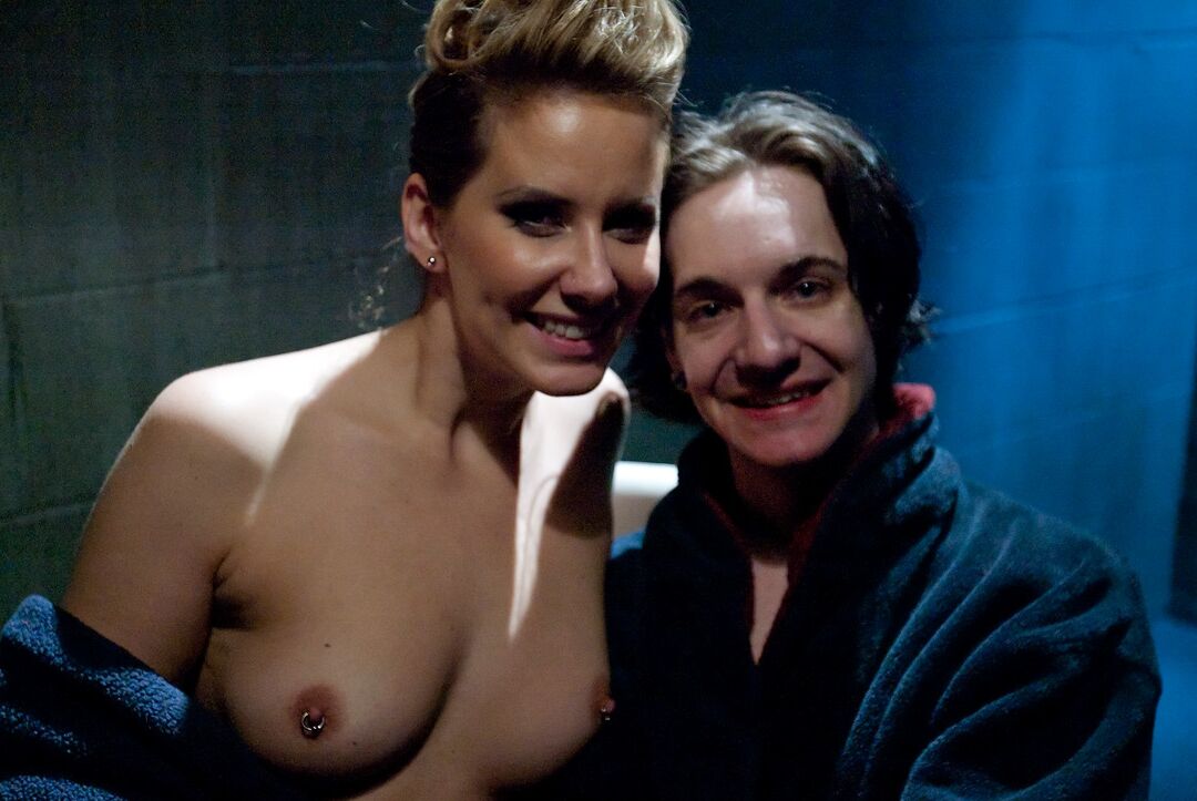 17P Maitresse Madeline Marlowe gives handjob to bound guy that looks like a mummy