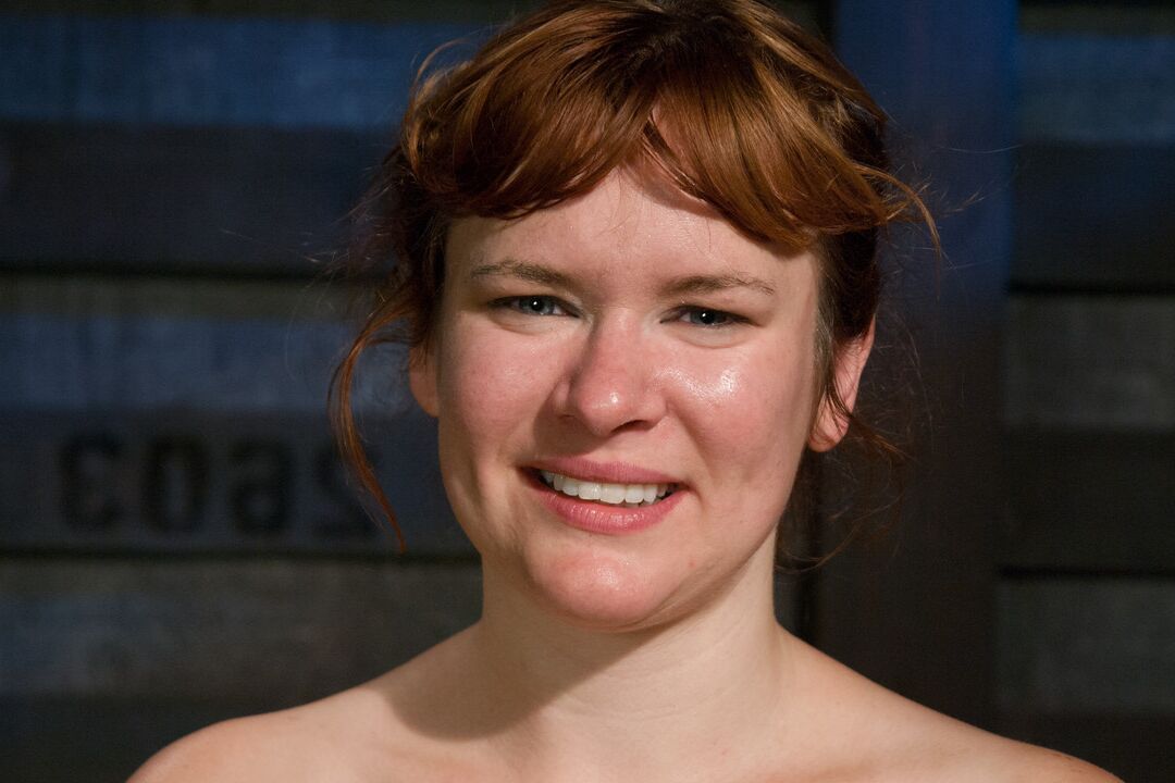 17P Restrained redhead Claire Robbins tastes cum after being used as a fuck toy