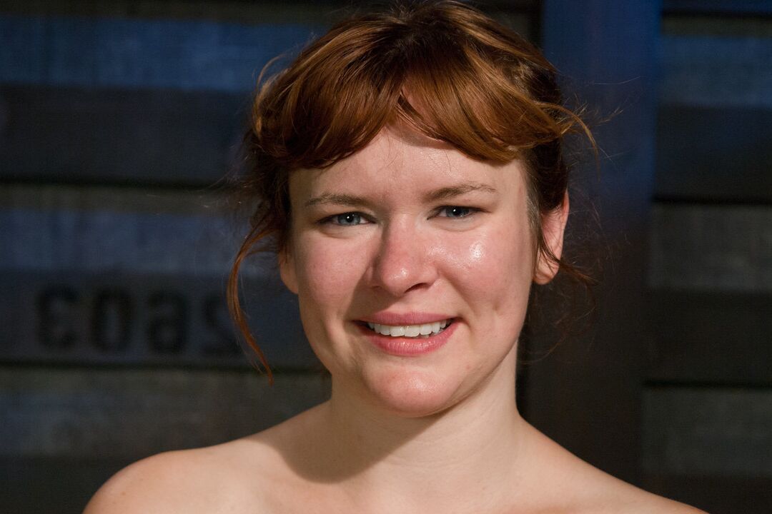 17P Restrained redhead Claire Robbins tastes cum after being used as a fuck toy