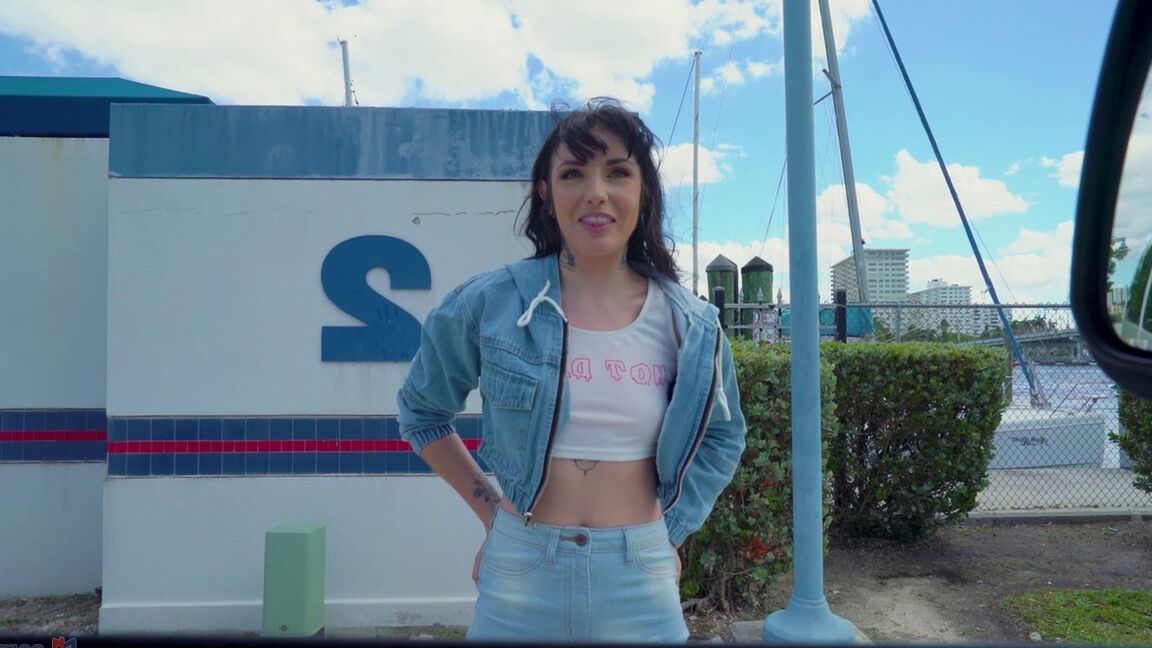 21P Inked babe Brenna McKenna exposes her big ass and gets it fucked in a van