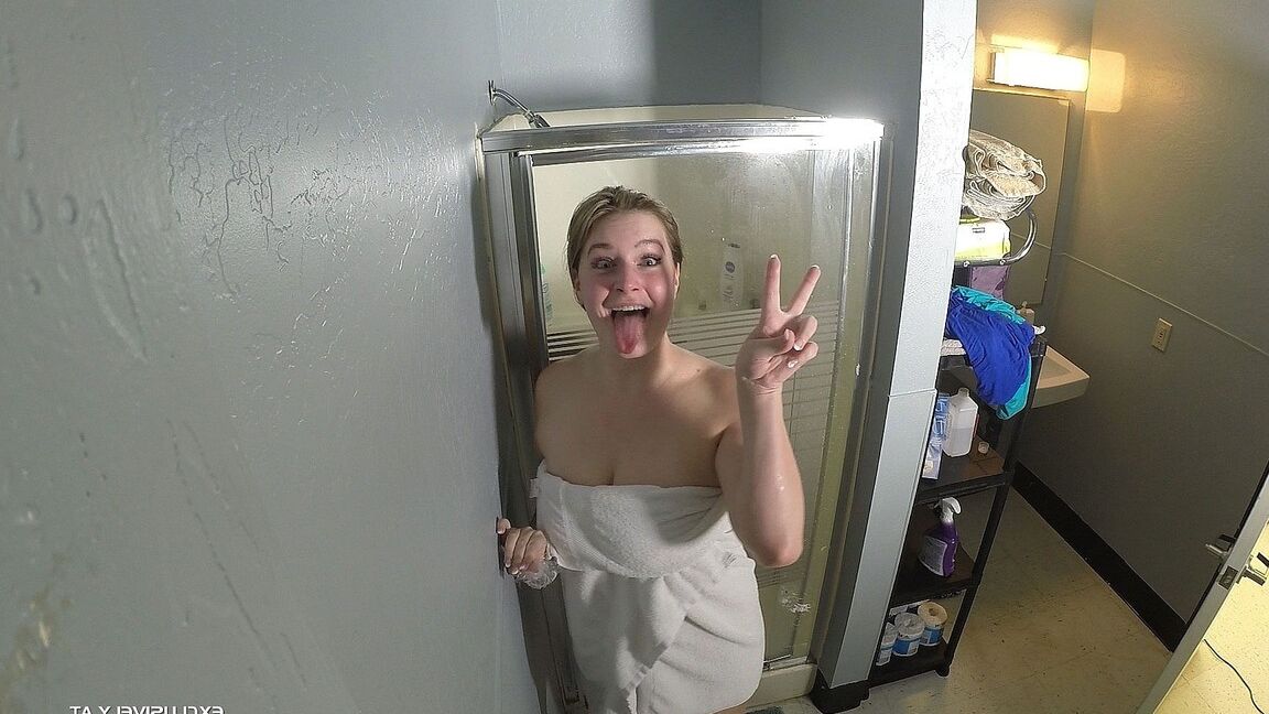 18P Busty blonde girl is game for a gangbang after having a few drinks