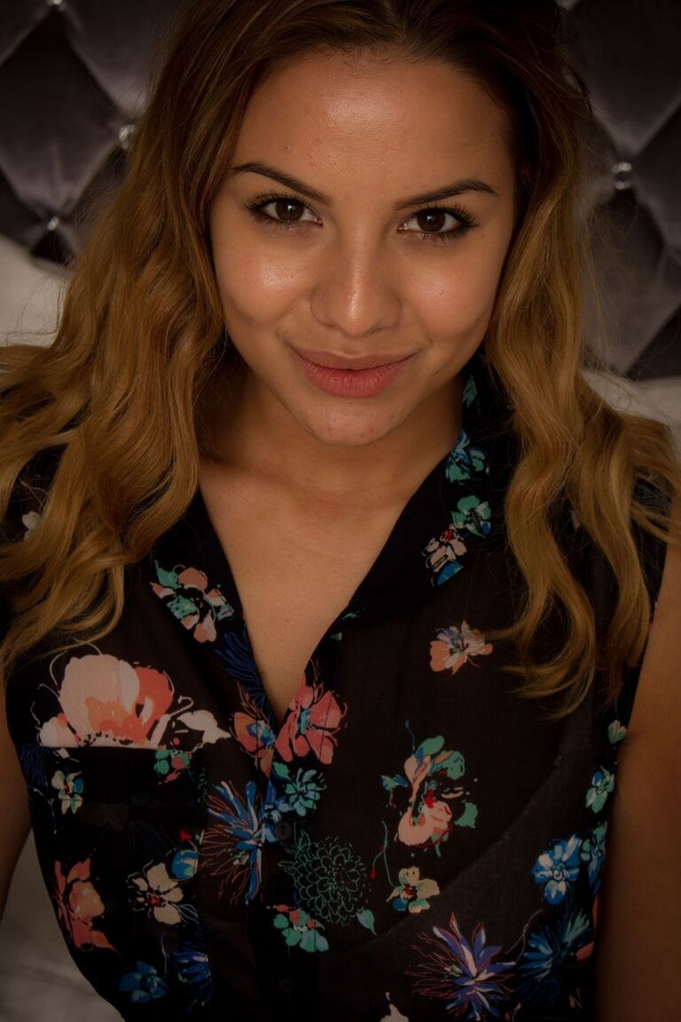 12P UK model Lacey Banghard unleashes her enhanced tits on her bed in panties