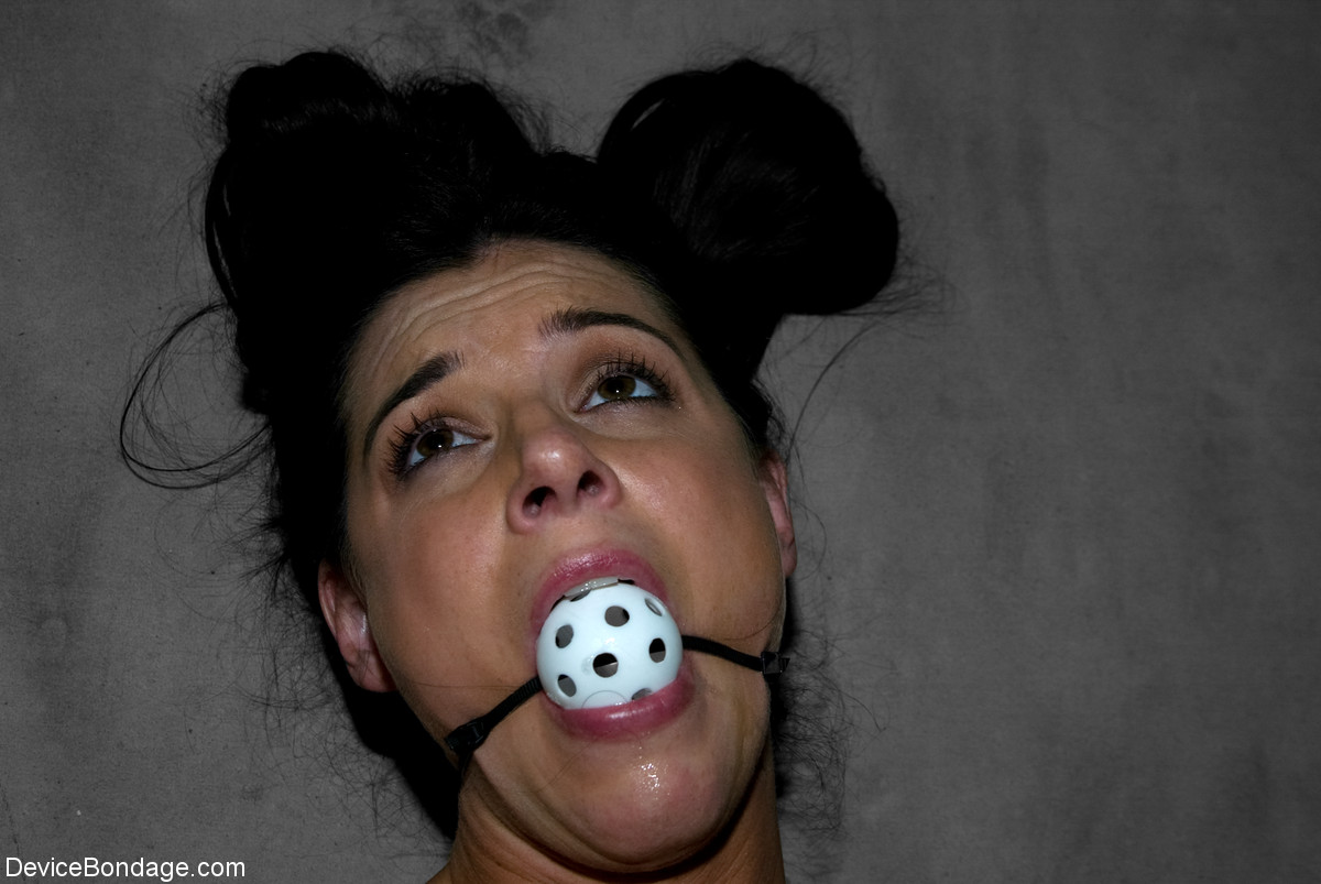 21P Black haired mature India Summer gets tortured in a concrete room