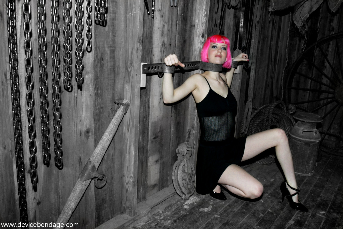 21P Pink haired slave Cherry Torn and Amber Rayne get tortured by their master