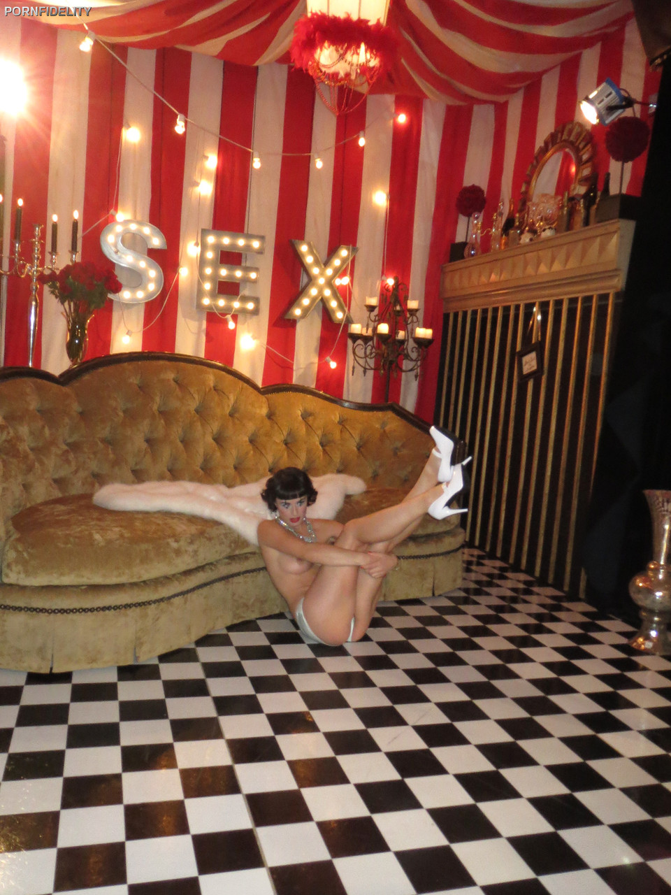 17P Stunning harlequin cabaret cutie CoCo shows off her natural tits with Kelly