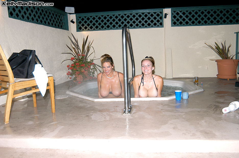 17P MILF Kelly Madison and big titted babe have fun with their big tits in jacuzzi