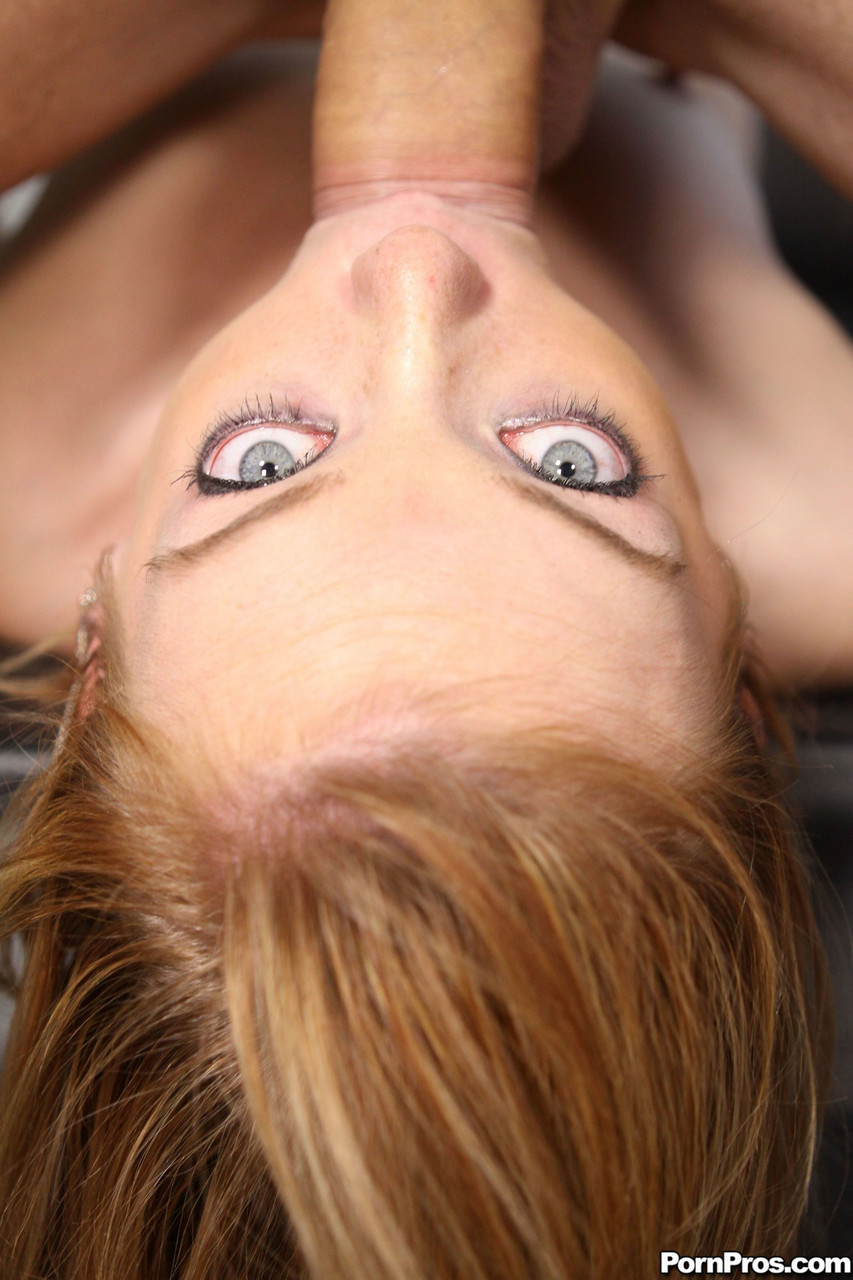 21P Small titted redhead Dani Jensen deepthroats big cock before getting screwed
