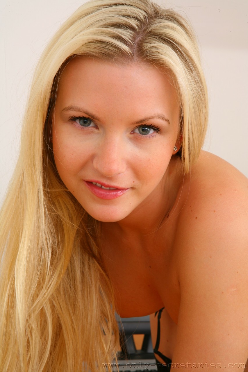 21P Blonde hottie with tiny boobs Jana D exposes her tits in lacy undies