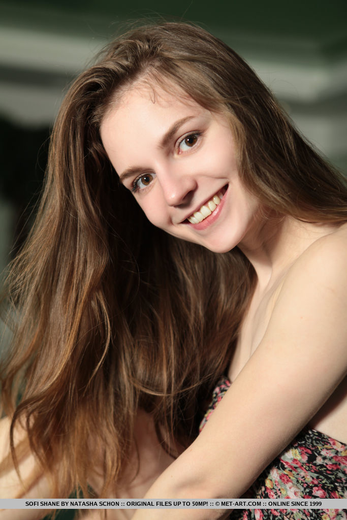 18P Nice teen Sofi Shane gets totally naked as readies for a dip in an indoor pool