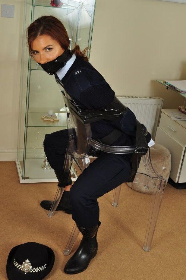 16P Female Bobbie finds herself ties up and gagged on an investigation