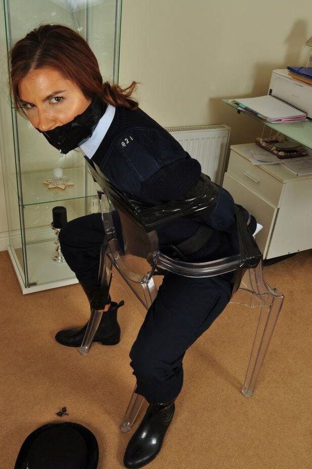 16P Female Bobbie finds herself ties up and gagged on an investigation