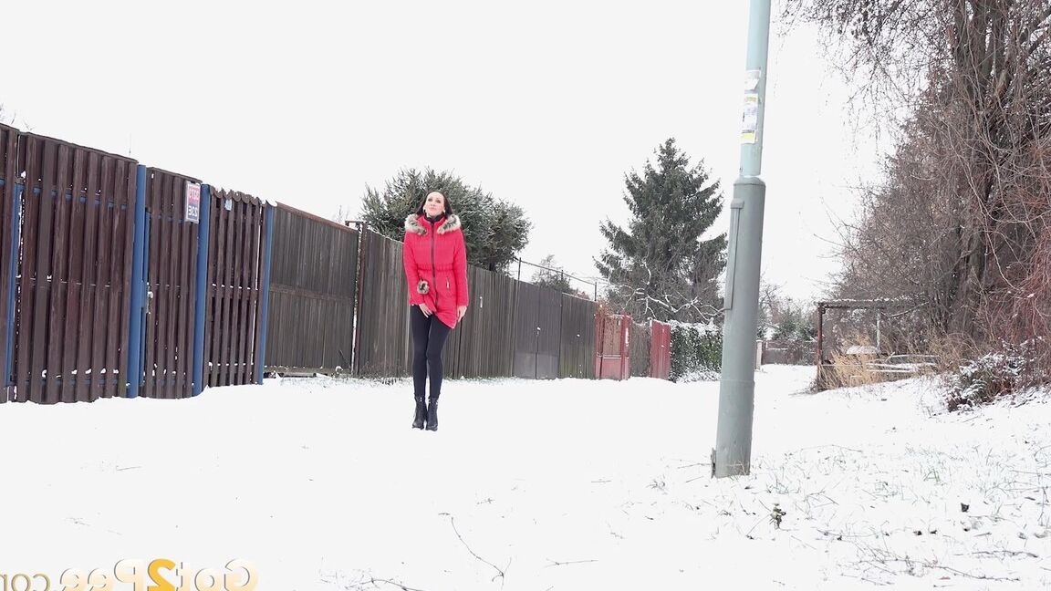 15P Cynthia Vellons melts snow as she pees outside