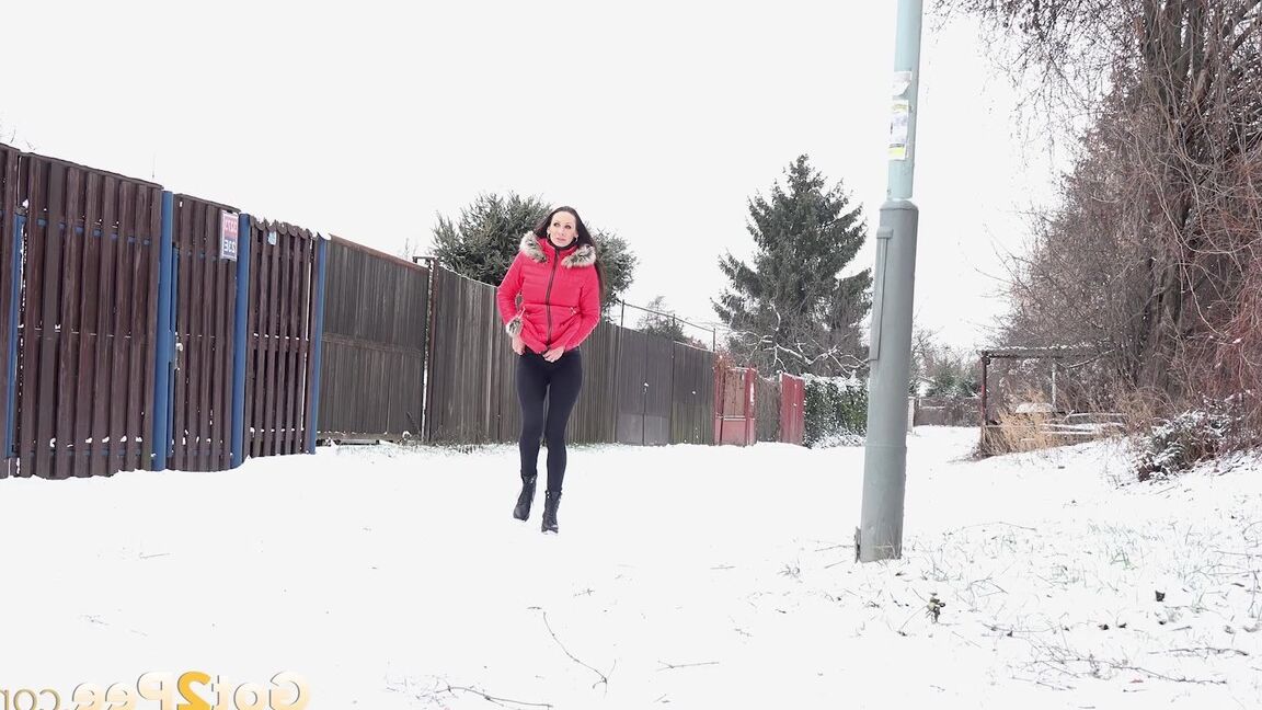 15P Cynthia Vellons melts snow as she pees outside