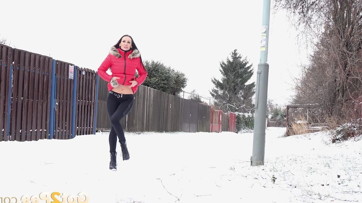 15P Cynthia Vellons melts snow as she pees outside