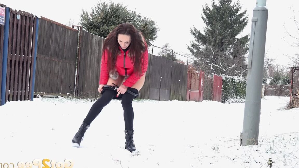 15P Cynthia Vellons melts snow as she pees outside