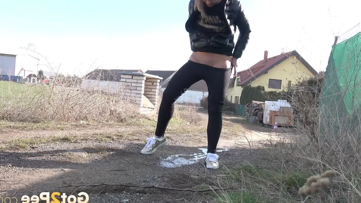 15P Naomi Benet relieves herself in the suburbs
