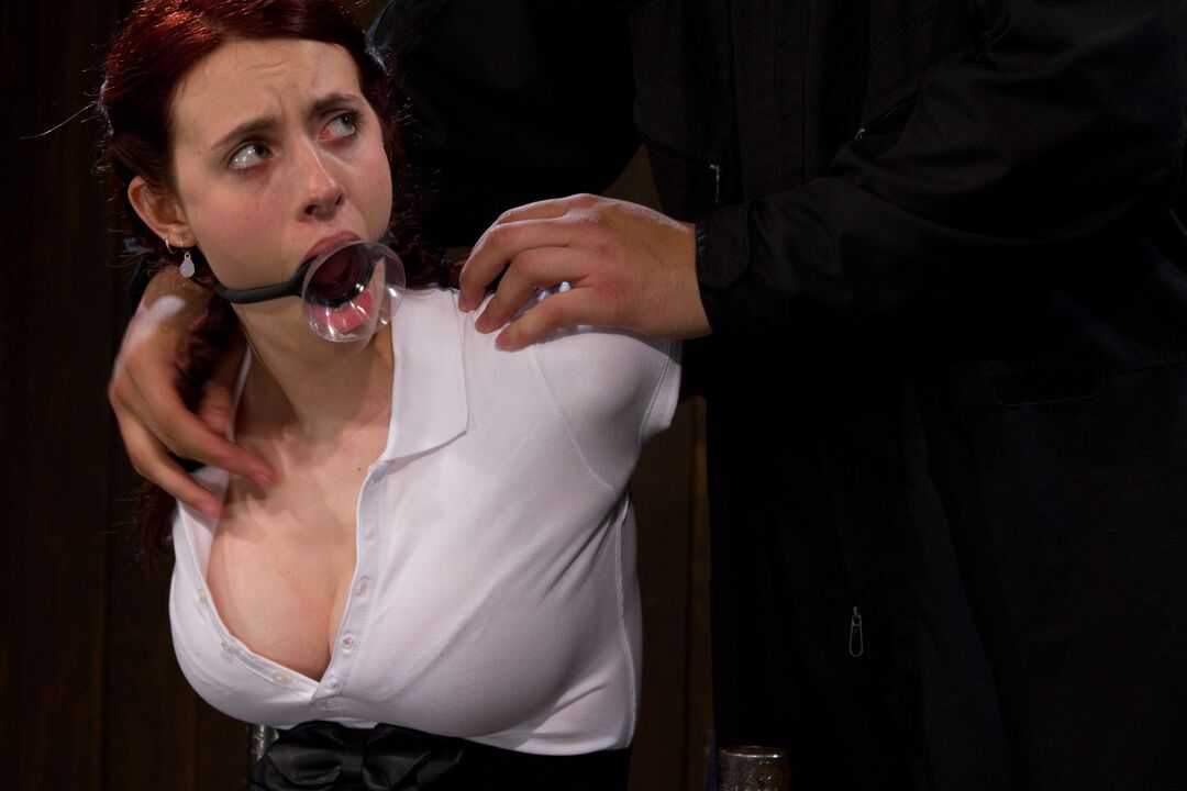 17P Busty redhead Iona Grace screams in pain while help captive in a dungeon