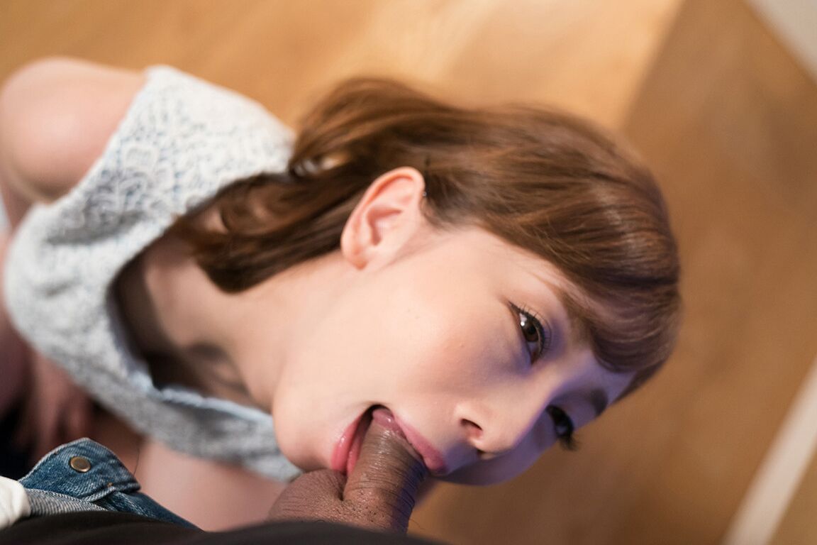 16P Japanese redhead swallows a mouthful of cum during CFNM action