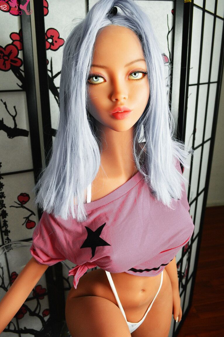20P Petite boneca sexual de cabelos grisalhos Abbey brinca com suas curvas incríveis