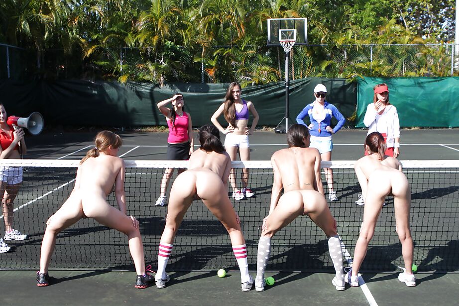 16P Lesbians are having some fun on the tennis court like always