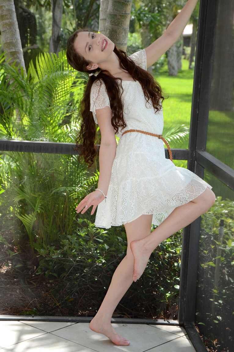 16P Iva Nora gets naughty outside on the lanai
