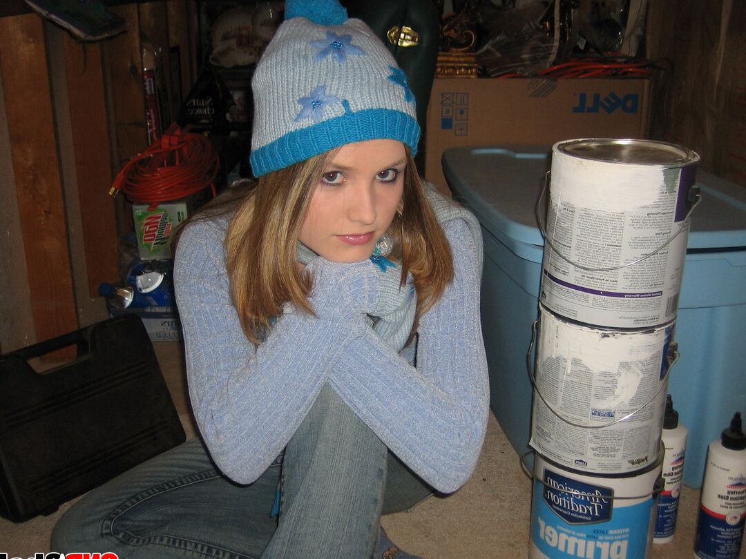 12P Watch as Shelby strips out of her winter clothes for the camera