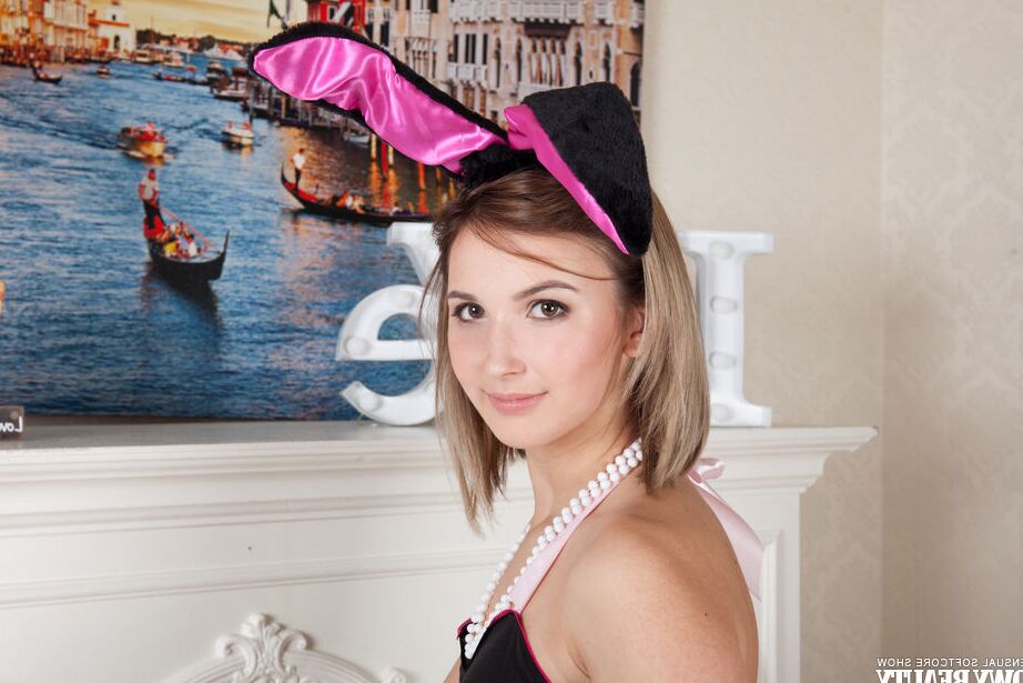 20P This kinky bunny has some sweet and sexy fun in her bedroom while she shows