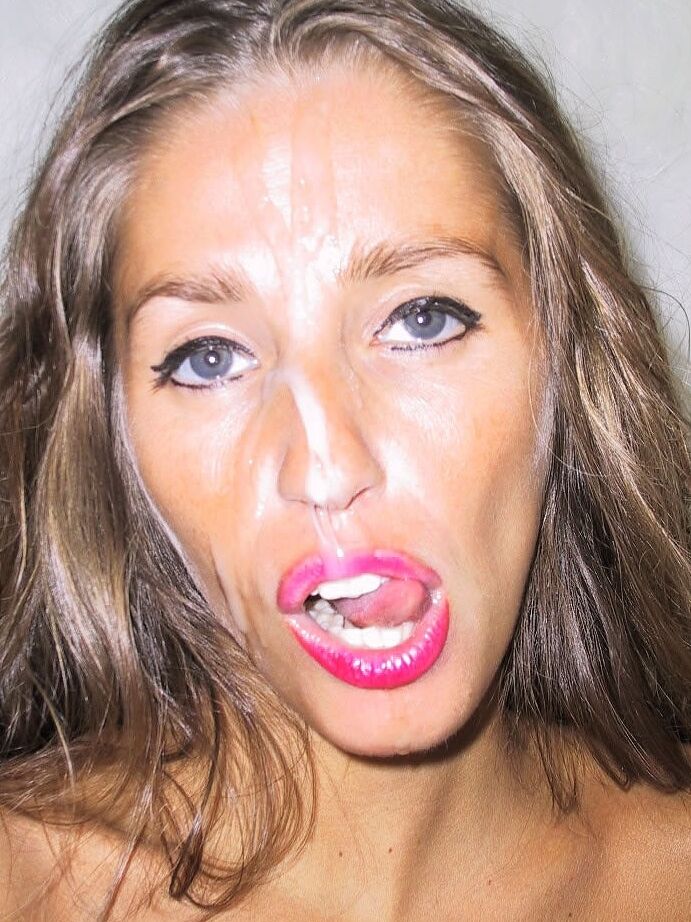 21P Sexy MILF Lori Anderson showing a messy facial up close & teasing in fishnets