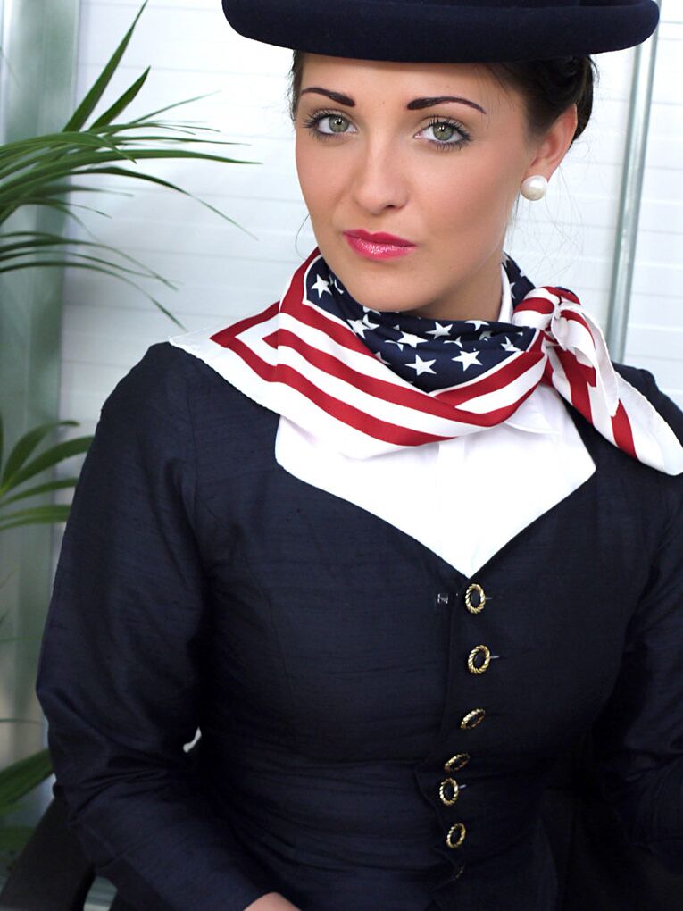 17P Hot air hostess strips down to her exotic stockings and red panties at work