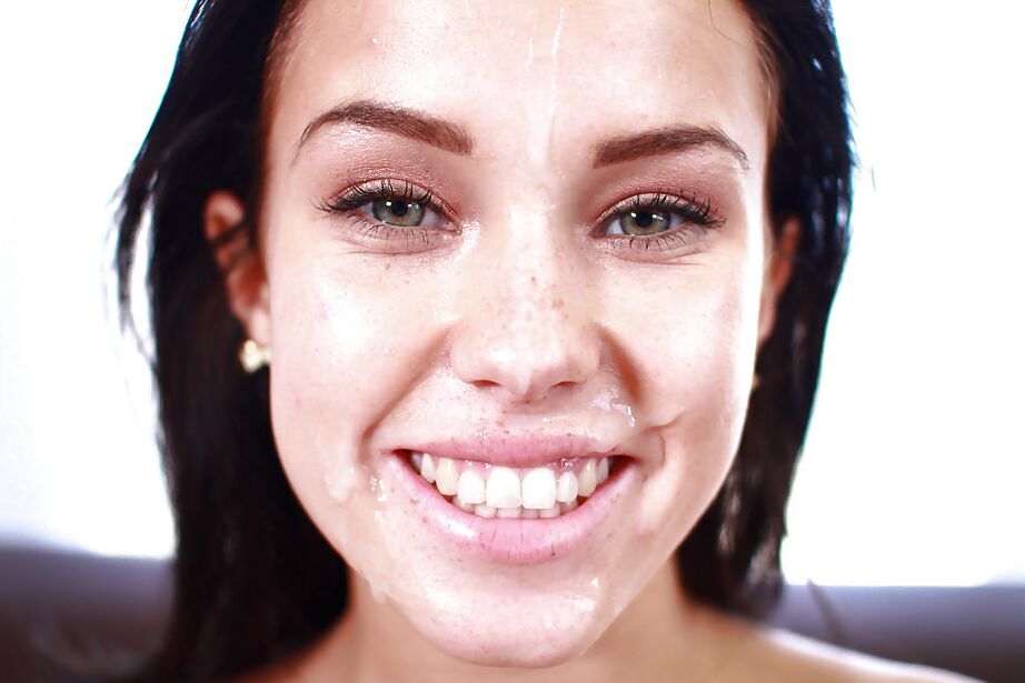 16P Amazing teen Megan Rain is getting a load of cum on her nice face