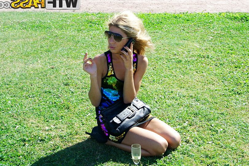 16P Amateur girls get dry humped on the grass after drinking some wine first