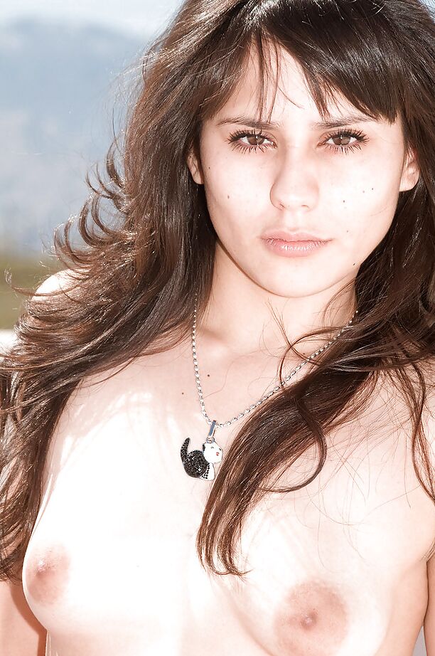 16P Brunette hottie Carolina Estrada poses in her bikini and spreads her hot cunt.