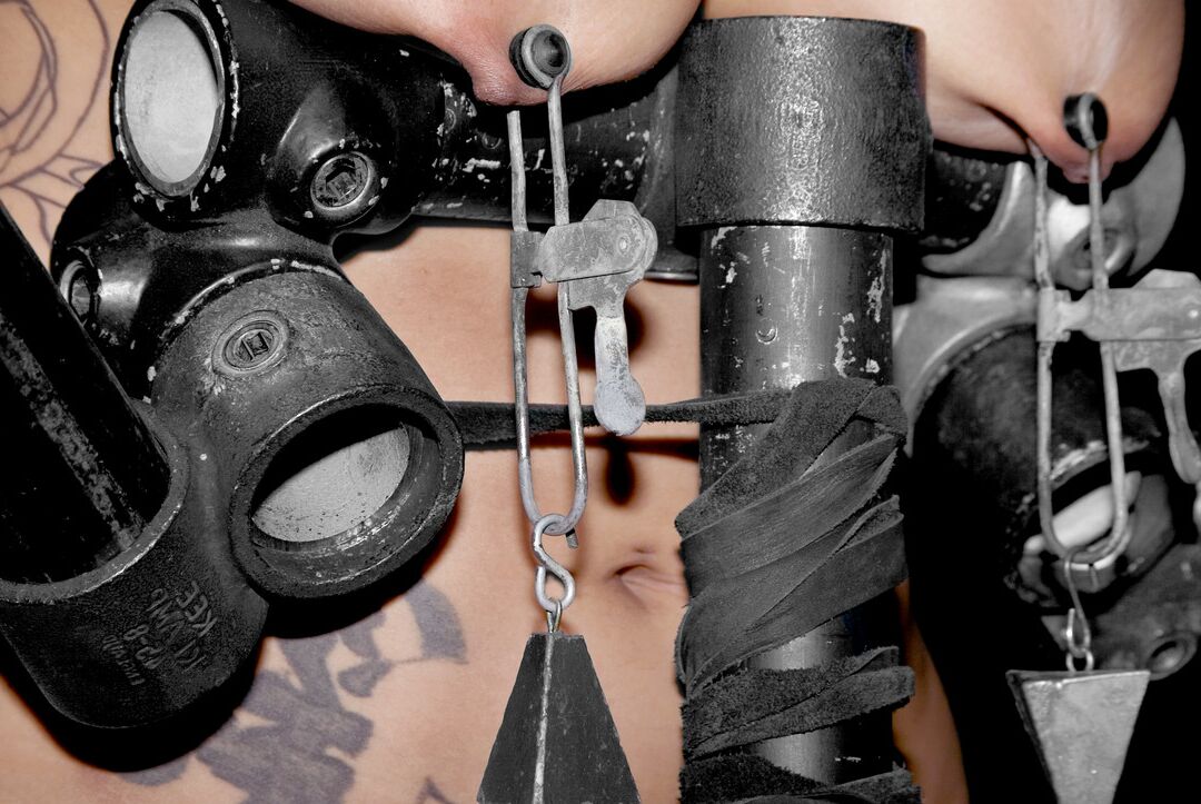 17P Asian hottie DragonLily gets tortured by her master while in metal bondage