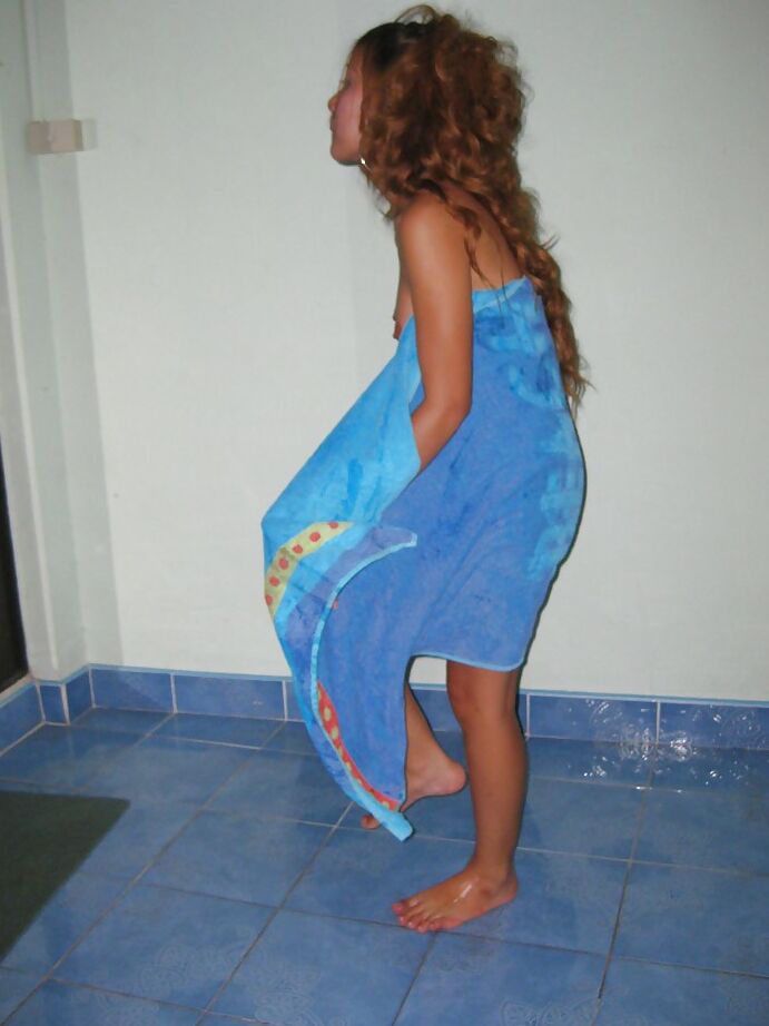 16P Thai female Tukta undressing before taking a shower and spreading on bed