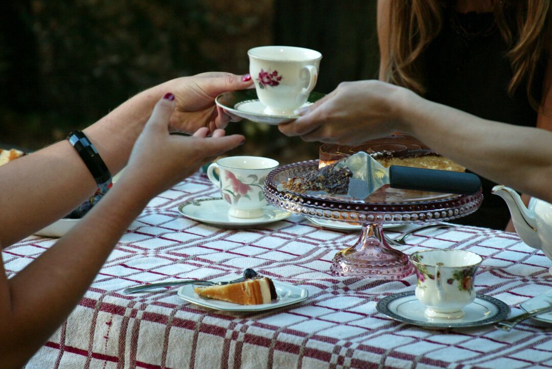 17P Kinky housewives line up for machine sex at a picnic table after tea and cakes