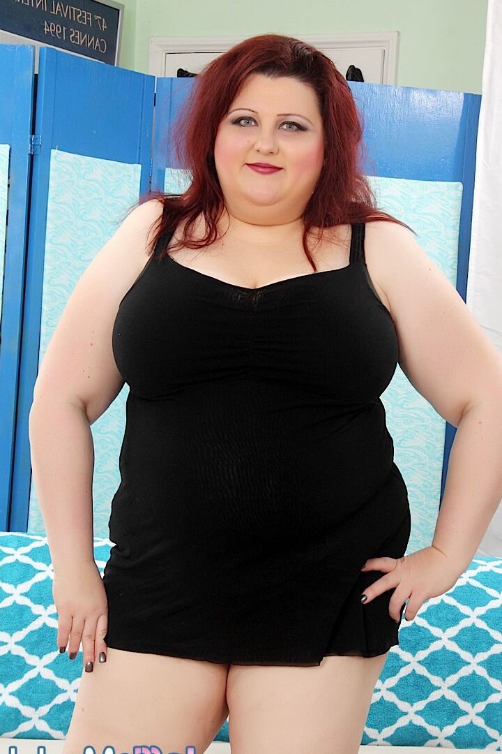 15P Obese woman Stazi undressing before pleasuring 2 dicks at same time