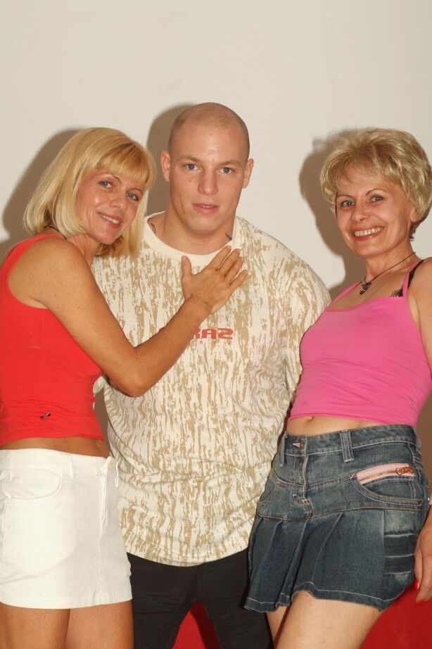 24P Blonde grannies have a threesome with a far younger gentleman