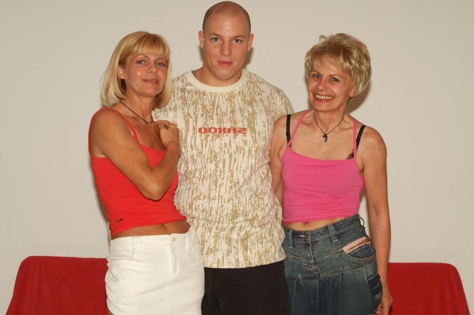 24P Blonde grannies have a threesome with a far younger gentleman
