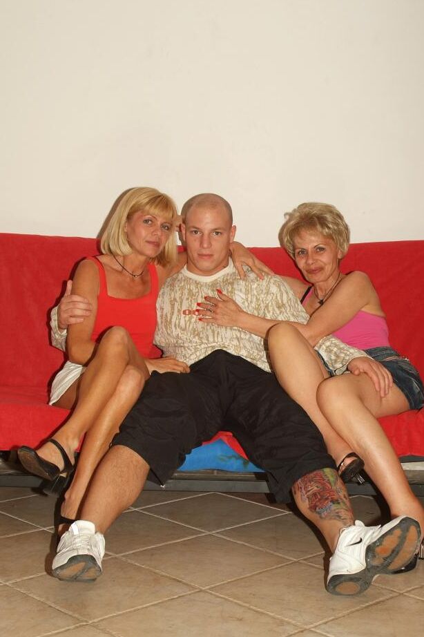 24P Blonde grannies have a threesome with a far younger gentleman