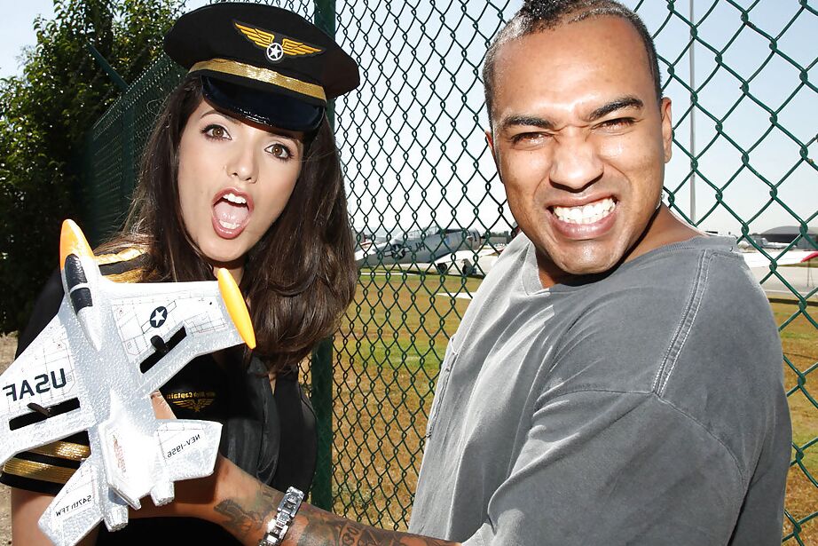 16P Hot babe in uniform Aries Knightly gets punished hard with a huge dick