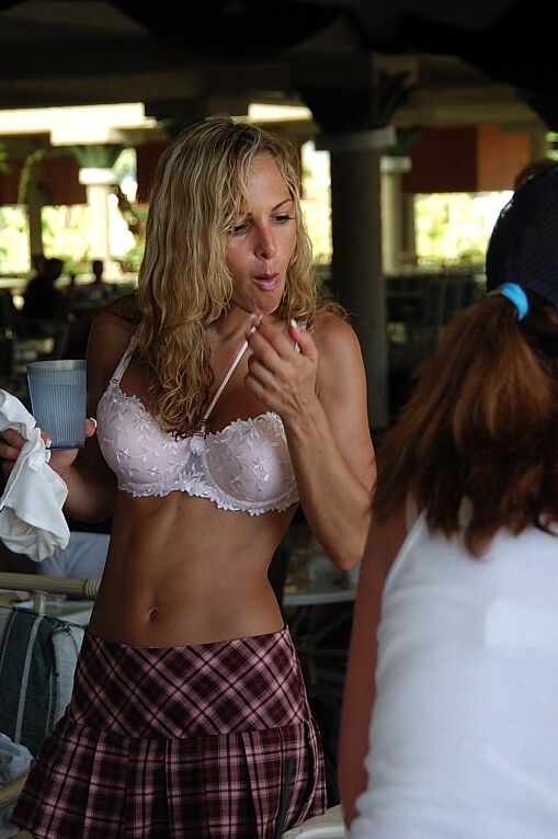 15P Lesbian girls go for a skinny dip after a game of strip poker by a pool