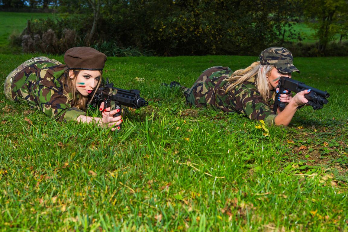 21P Buxom British military babes get their hot muffs rammed by a fat dick in camp